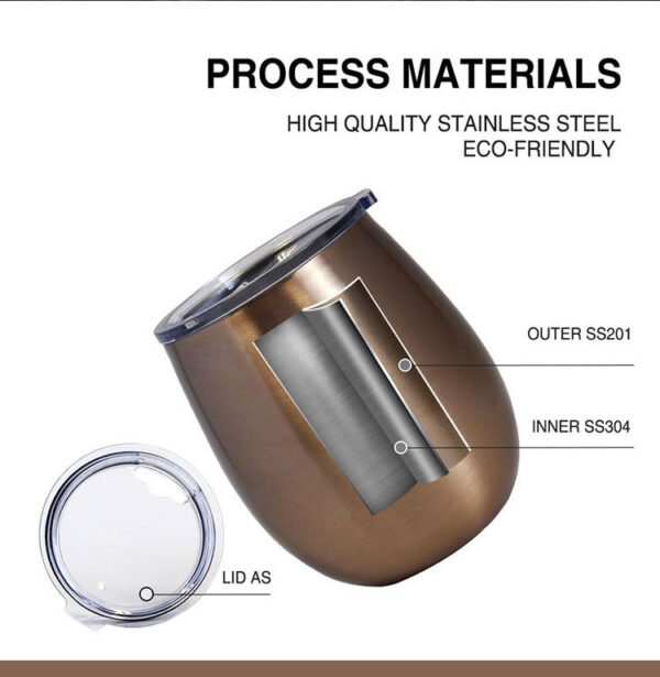 G25 Custom Egg Shape 12oz Stainless Steel Coffee Mug - Image 4