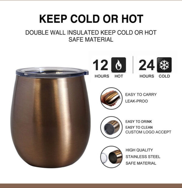G25 Custom Egg Shape 12oz Stainless Steel Coffee Mug - Image 5
