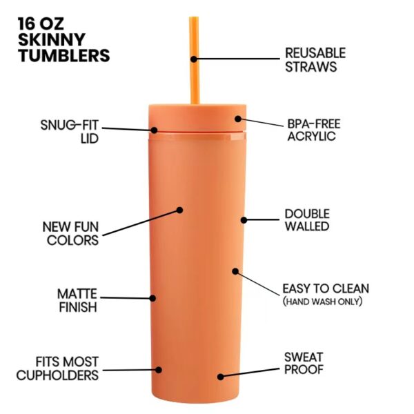 G13 Custom 16oz Slim Skinny Plastic Tumbler - Image 5