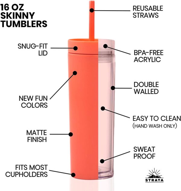 G13 Custom 16oz Slim Skinny Plastic Tumbler - Image 3