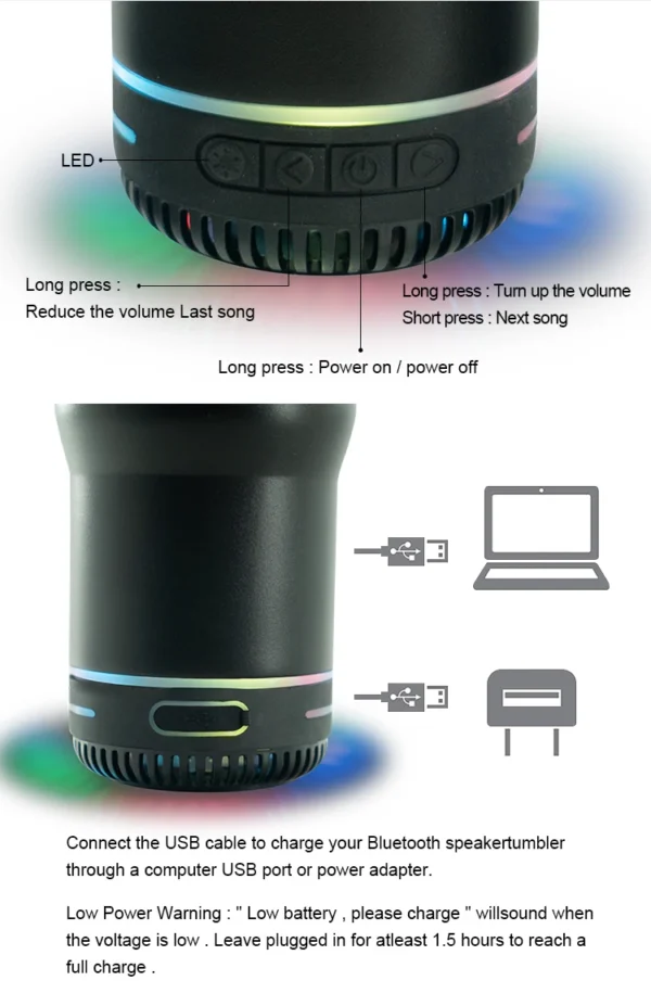 G15 40Oz Bluetooth Tumbler with Speaker - Image 4