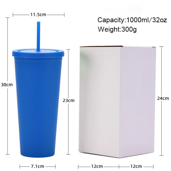 G14 32OZ Large Capacity Double-layer Plastic Cup - Image 2