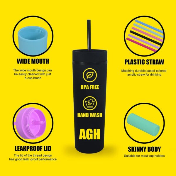 G13 Custom 16oz Slim Skinny Plastic Tumbler - Image 6