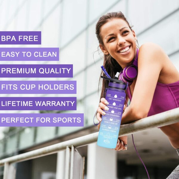 G17 Plastic 32OZ Tritan Motivational Sports Water Bottles- - Image 7