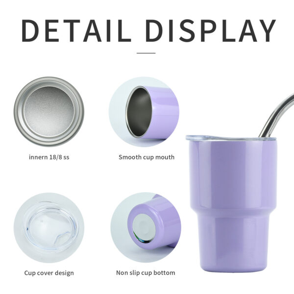 G31 Mini 2oz Stainless Steel Tumbler With Straw Lids - Image 2