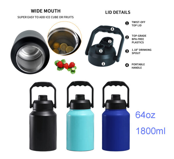 G52 Leakproof 64oz 128oz Jug Water Bottle - Image 7