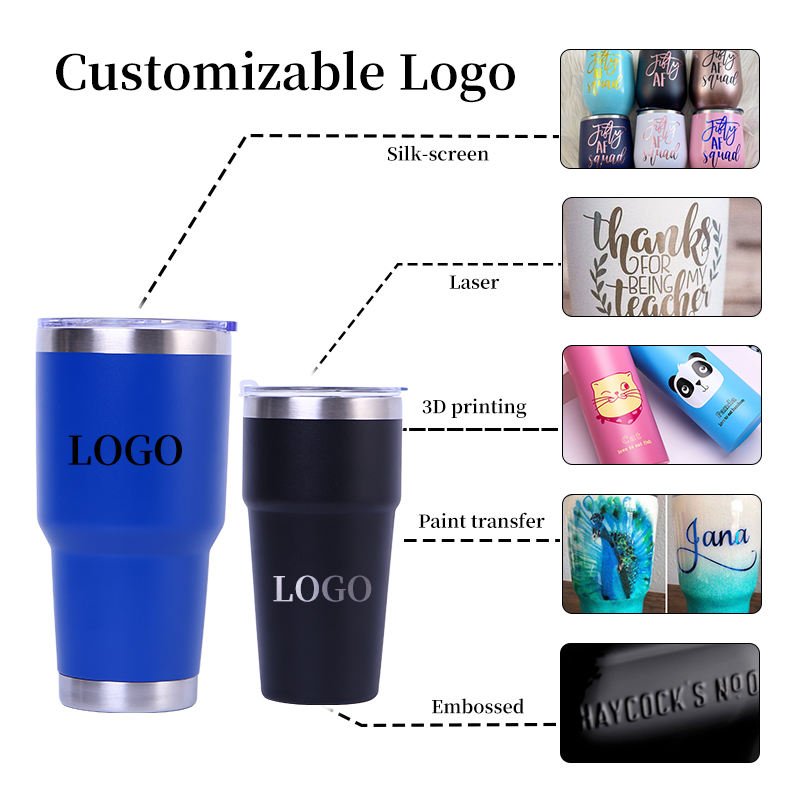 customization options for 20oz stainless steel tumblers